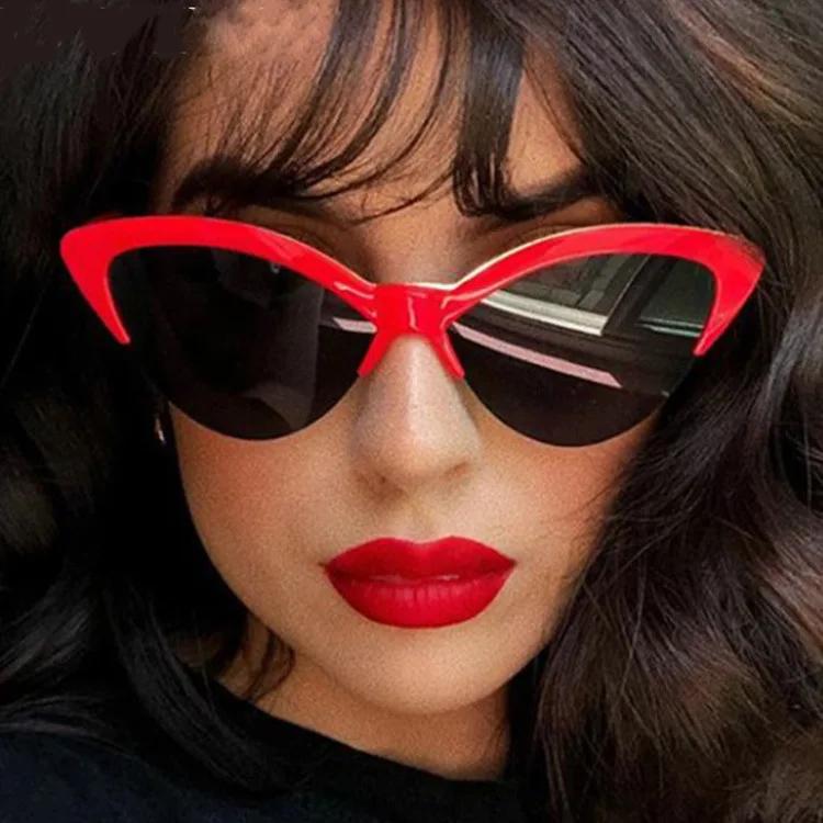 New Female Cat Eye Sunglasses Designer Luxury Vrand Red Cateye Glasses For Women Vintage Gradient Ladies Eyewear