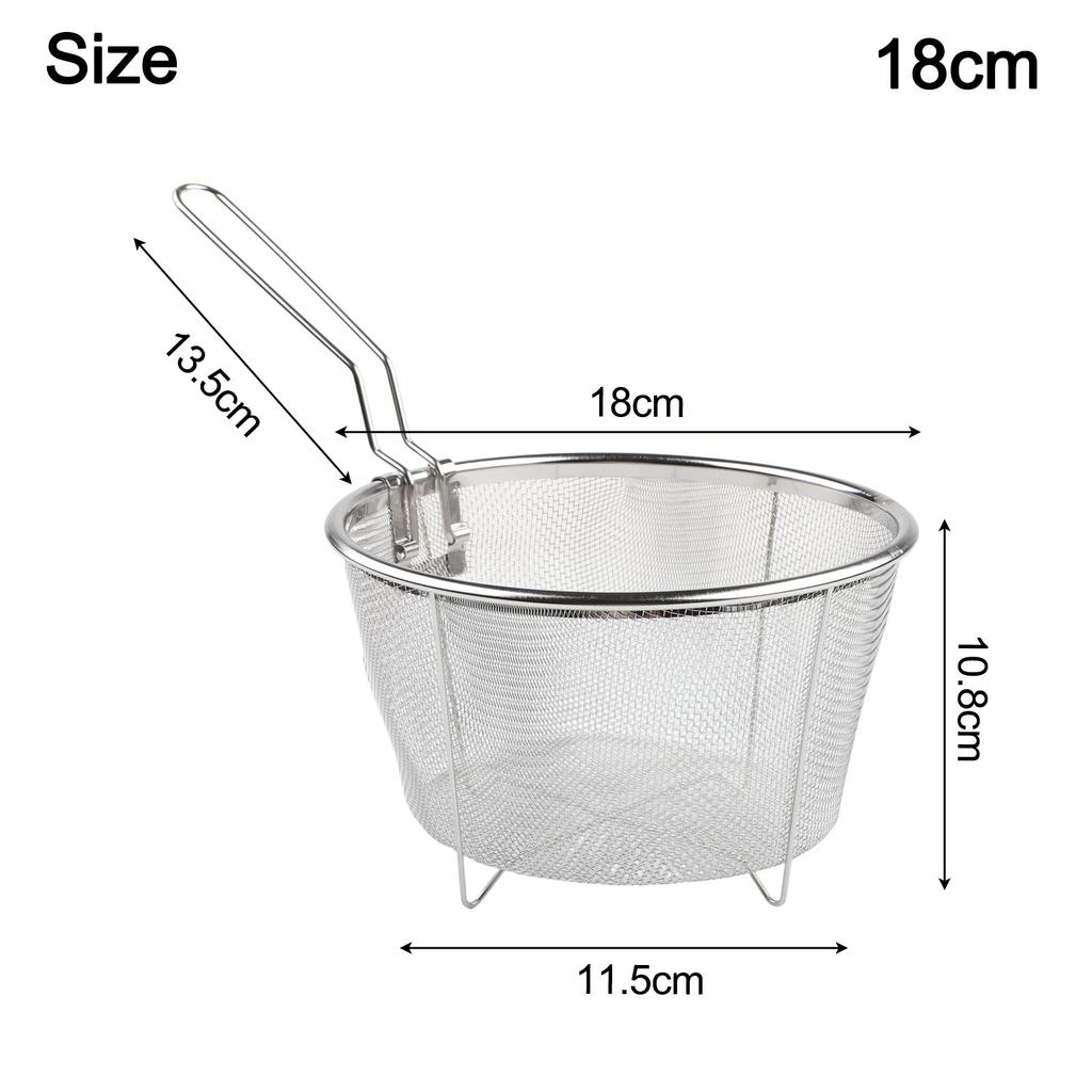 Convenient NonStick Fry Strainer Basket for Safe Draining and For Easy Handling