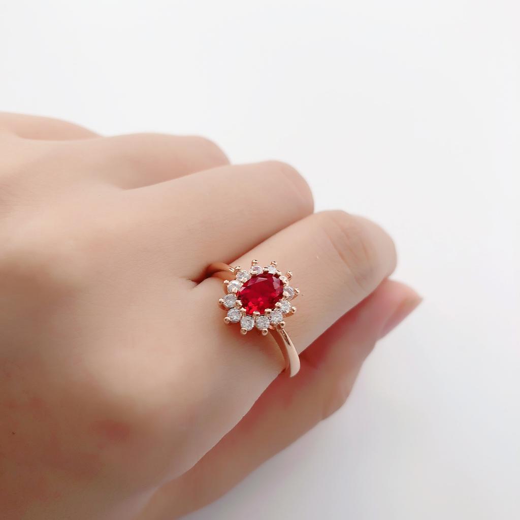 Lady Princess Diana Rings for Women Bridal Blue Crystal Wedding Engagement Promise Marriage Ring for Female Fashion Jewelry 076