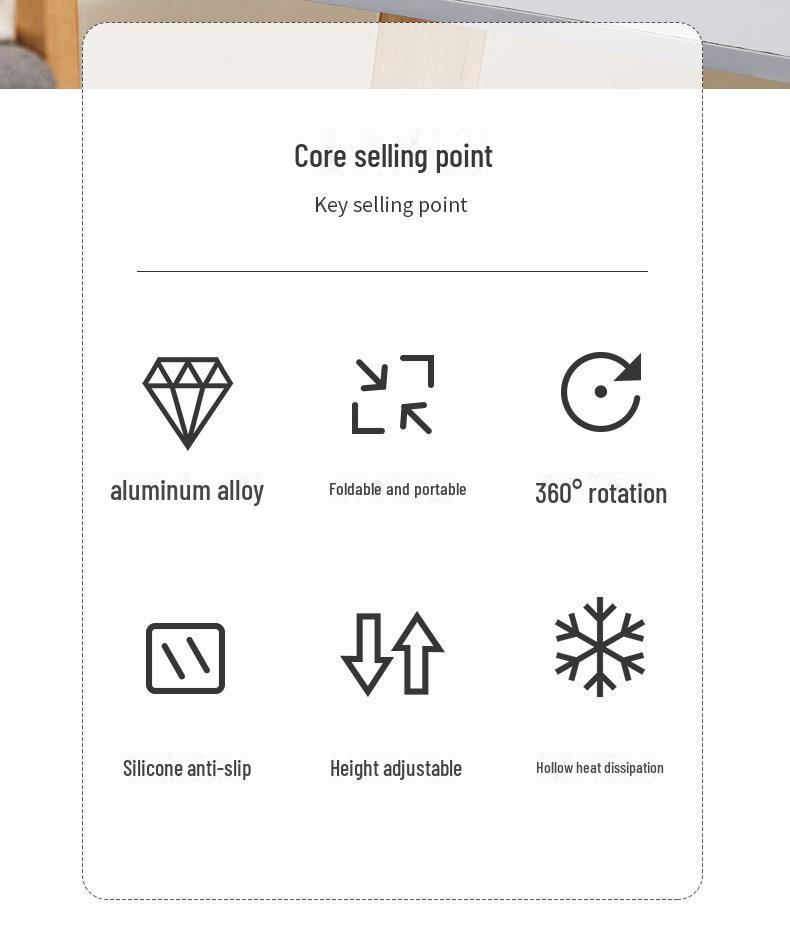 Suporte de metal giratório 360° para laptop com ventilador de resfriamento