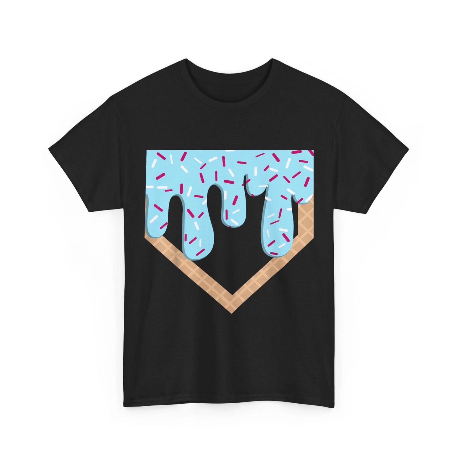 Baseball Ice Cream Dripping Baseball Home Plate Drip T shirt S
