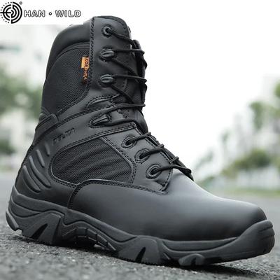 Botas Tácticas para Hombre Fuerza Especial Cuero Impermeable Combate Desértico Bota de Tobillo Zapatos de Trabajo Tallas Grandes 39-47