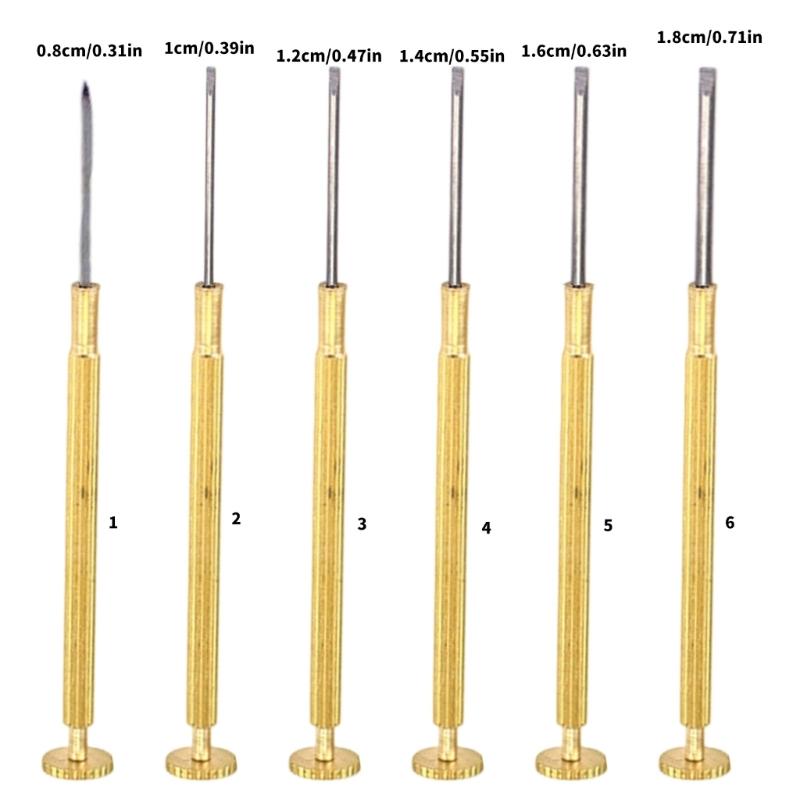 Copper Handle Screwdriver Set With Stainless Steel Tips For Watch And Eyeglass Repair Precise Tools