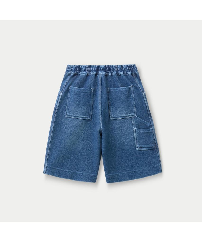 Silijeu (Set Up) Indigo Loose Fit Sweat Shorts Sapom26871Inx