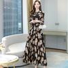 Winter Korean Version Slim and Thin New Dress Hot Mom Long Sleeve Mom Dress Big Skirt New Winter Chiffon