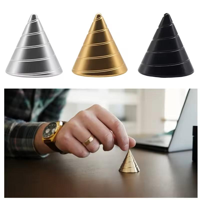 Gyroscopes Fingertip Spherical Toys Desktop Conical Gyroscopes Hand Spinner Fingertip Metal Alloy Gyro Stress Easing Adult Toys