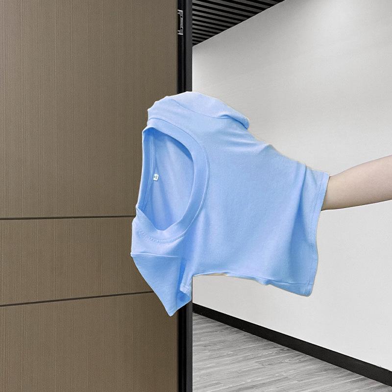 Тщательно подобранный желтый кроп-топ с короткими рукавами для женщин - Летний облегающий