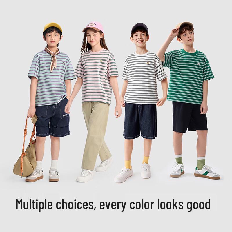 Balabala Kids Striped Quick-Dry Short Sleeve T-Shirt