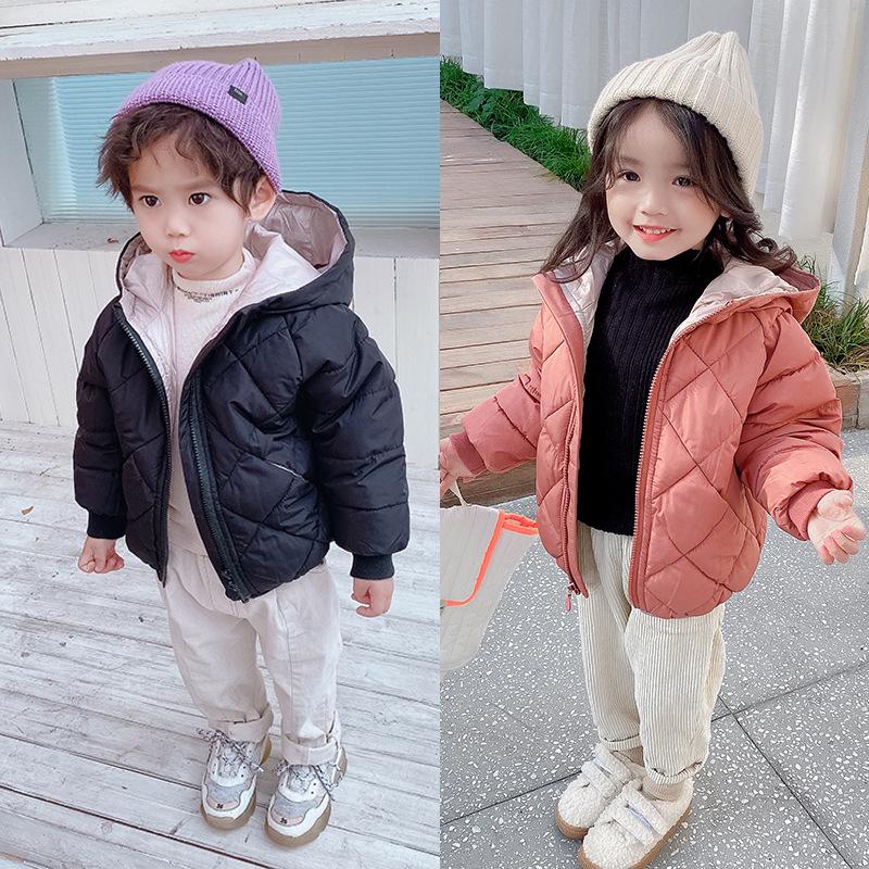 2024 Autumn/Winter Down Cotton Jacket for Toddlers - Boys & Girls Plus Velvet Warm Coat