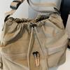 Simple Solid Color String Casual Versatile Nyl Shoulder Bags Large Capacity Commute Hot Trendy Handbags for Women 2026 New