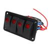 Rocker Switch Panel 4 Gang Red Prewired Rocker Switch with 2PCS Sticker for Automobile Ship 12V 20A 24V 10A
