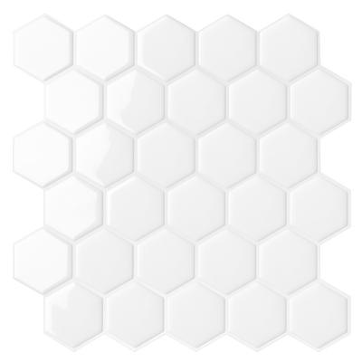 Novo Adesivo Autocolante Hexagonal 12*1 2 Polegadas Papel de Parede à Prova de Óleo e Água Azulejo Adesivo para Cozinha Banheiro