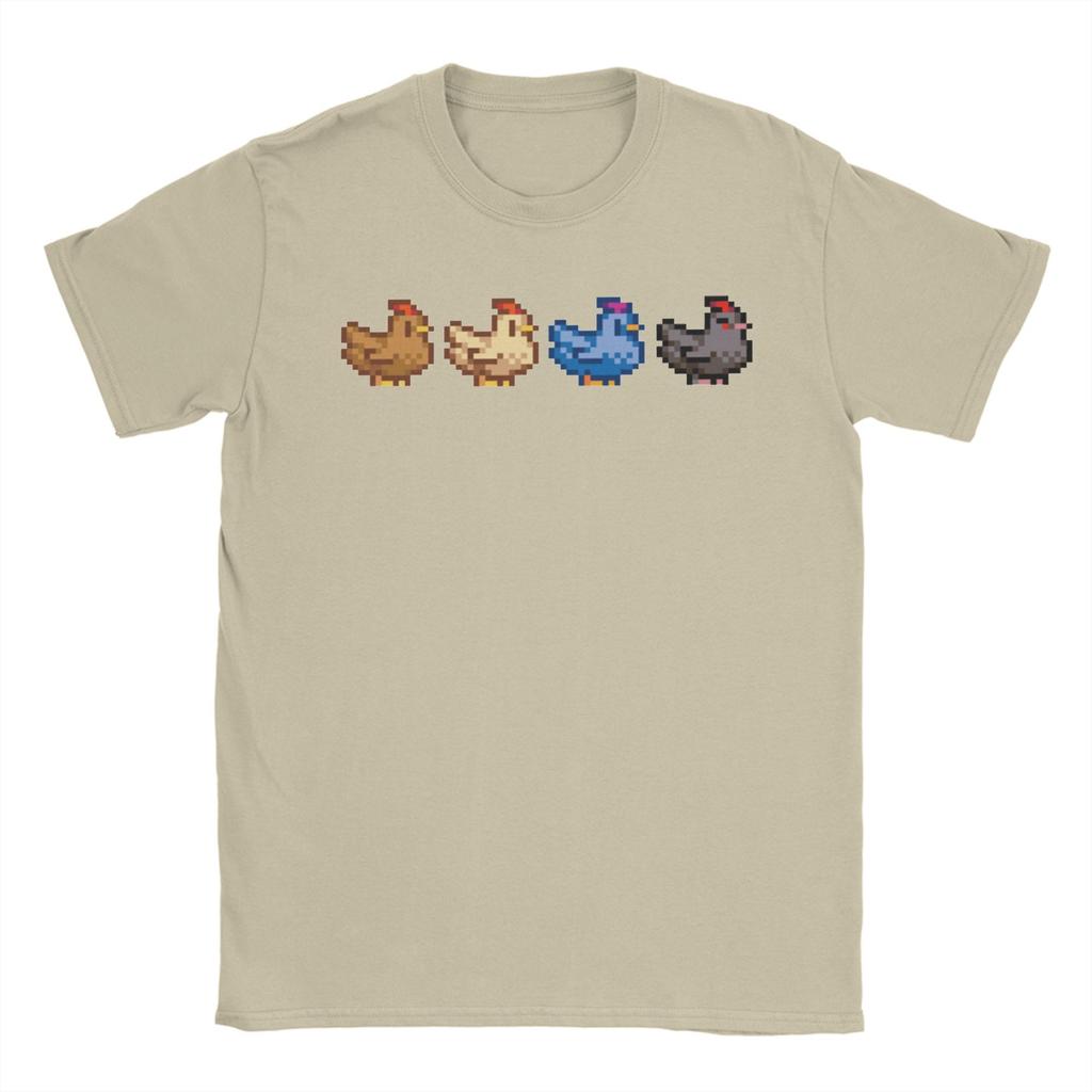 4 Chickens S-Stardew V-Valley Game T Shirt Summer  Trending T-Shirts Adult 100 Cotton Short Sleeve Street Style Tshirt
