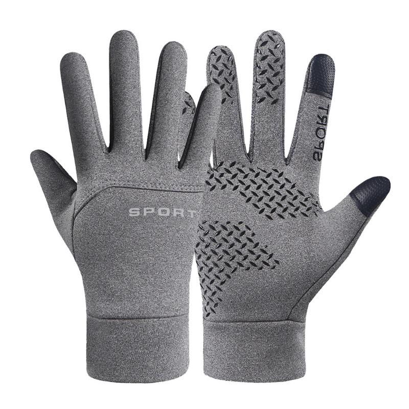 Windproof, Waterproof and Velvet Thermal Gloves, Cold-proof Cycling In Autumn and Winter, Full-finger Takeaway Men's and Women's Handsome Gloves