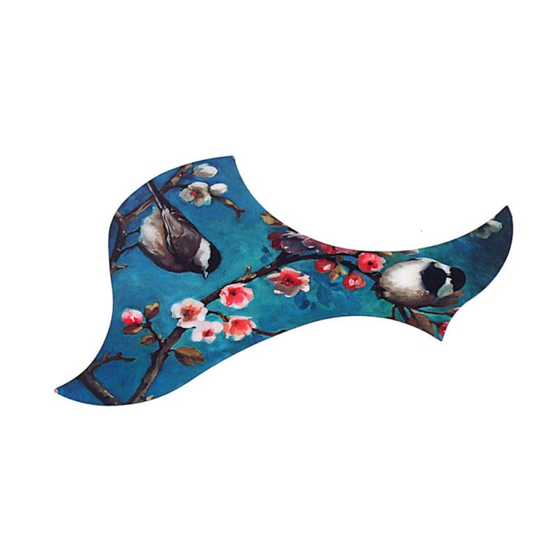 Universal Folk Acoustic Guitar Pickguard Love Bird Pattern Pick Guard Sticker for 40-41inch Guitar