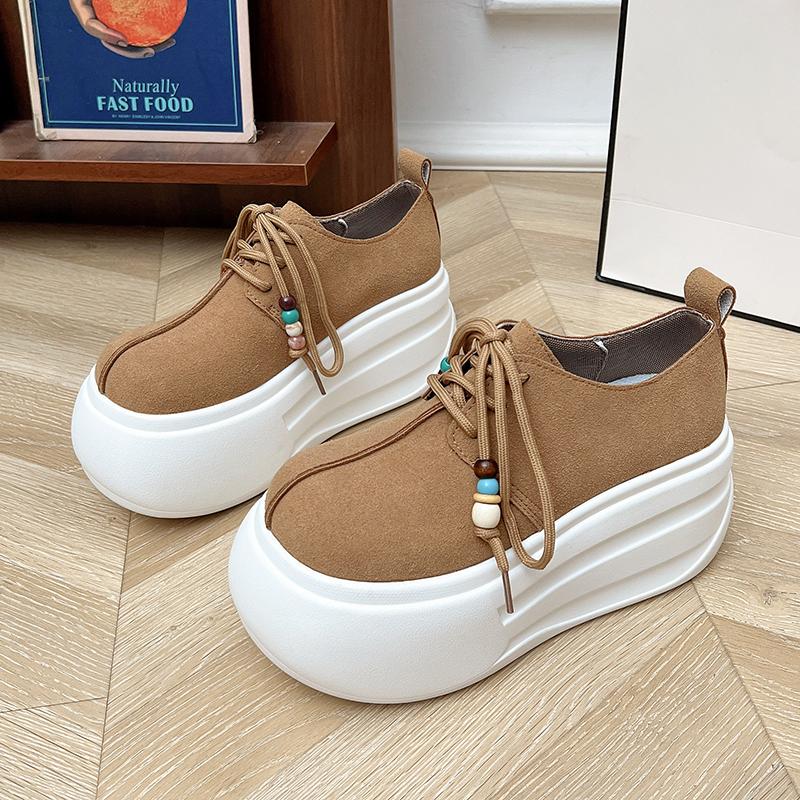 Fashion Microfiber Suede Platform Women Loafers 2025 New Brand Trend Fashion 8cm Thick Sole High Heel Walking Casual Shoes