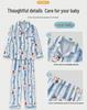 Children's Cartoon Print Pajama Set - Long Sleeve Cardigan with Turn-Down Collar, Imitation Cotton, for Spring and Autumn
