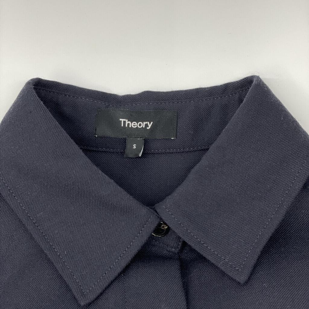 Theory [Excellent condition/Made in 2012] 01-4305204-894-902 Wool flannel long shirt dress S NavyUsed