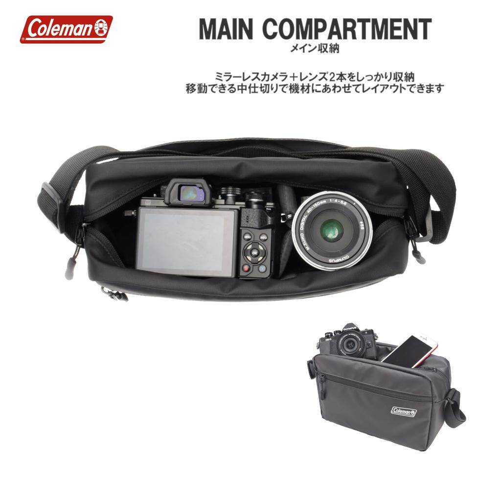 Etsumi Coleman Camera Coleman Mini Shoulder Bag Pocket 2 Black & Bag, 3.6L [Back & Dividers] VCO-8766