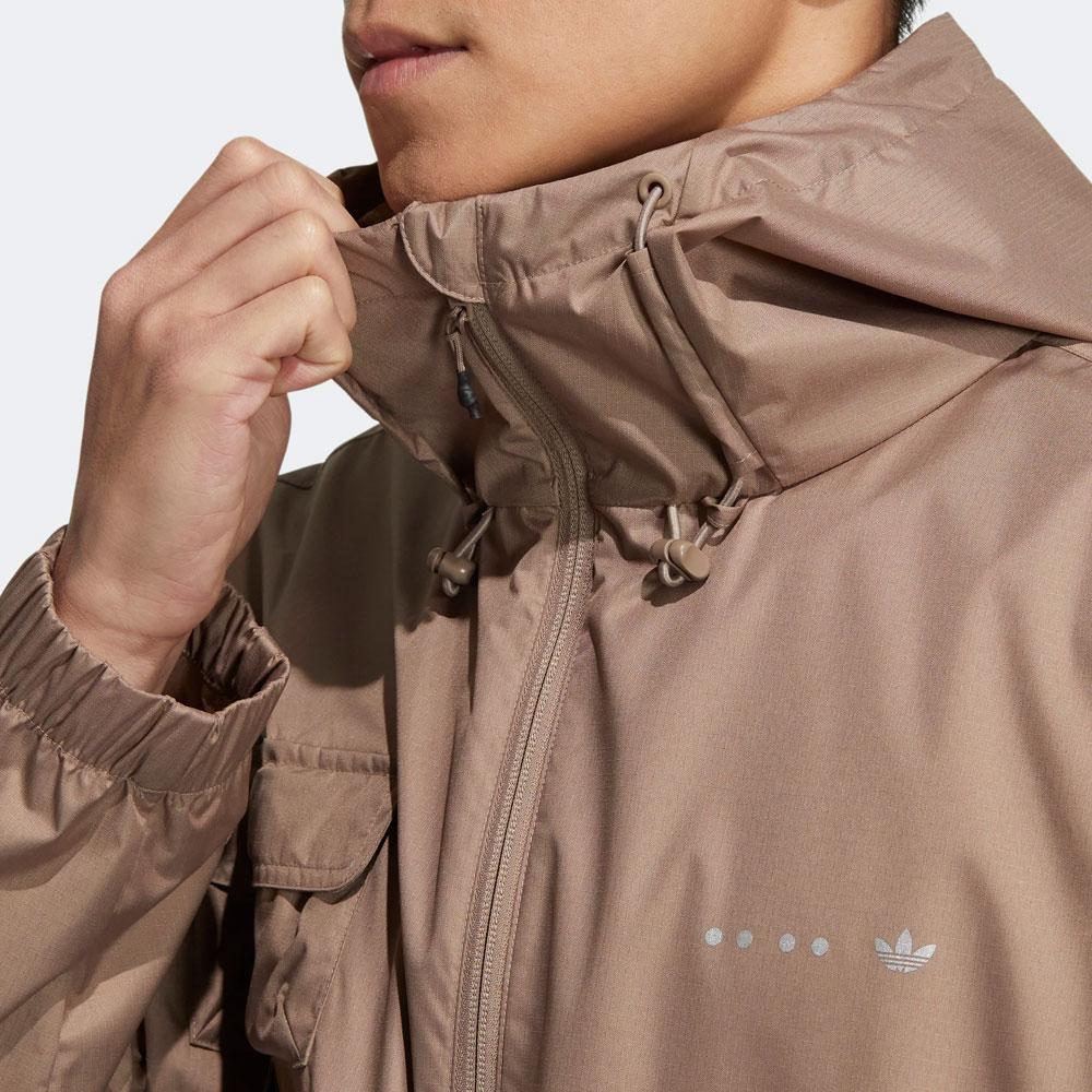 Adidas Originals Trefoil Solid Zip-Up Multi-Pocket Long Sleeve Jacket Men Jackets Brown HS2026