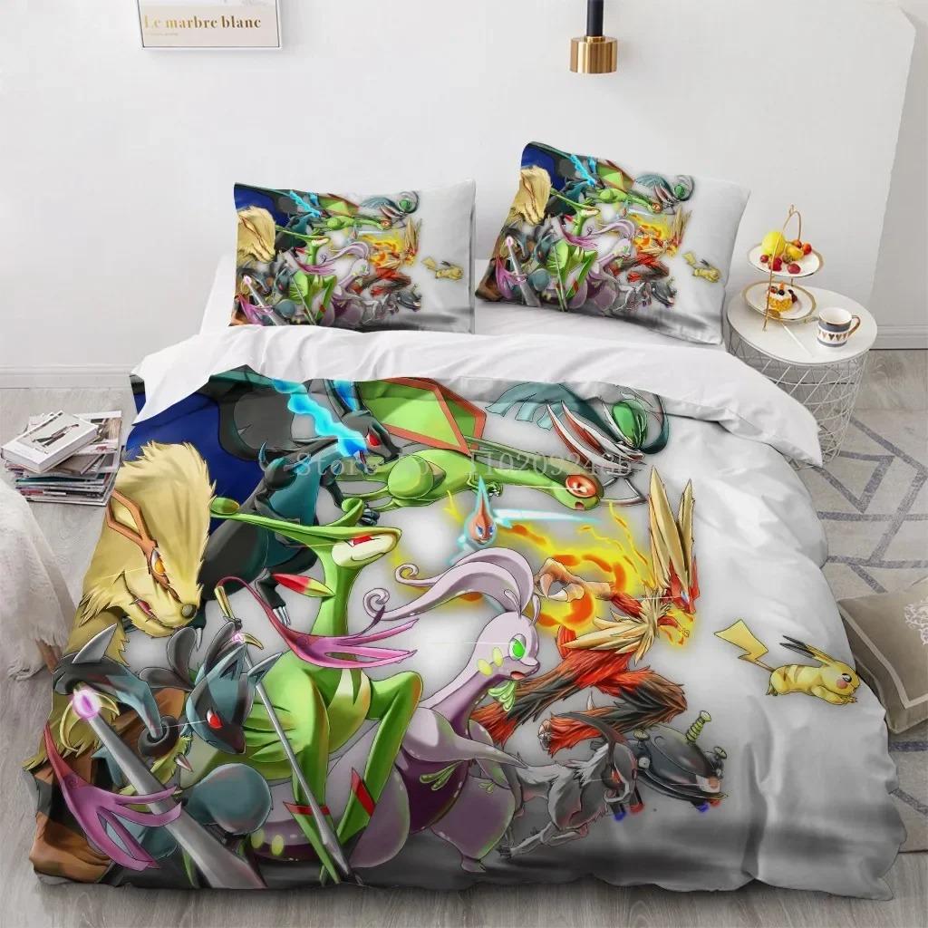 

Покемон Пікачу Комплект ковдр Покривало Пододіяльник Double Twin King Size Діти Дитяча Спальня Постільна білизна Комплект постільної білизни Декорація EU Single 135x200cm