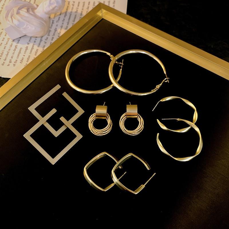 Silver Needle Geometrische Creolen - Fortgeschrittene Mode Koreanischer Ins-Stil