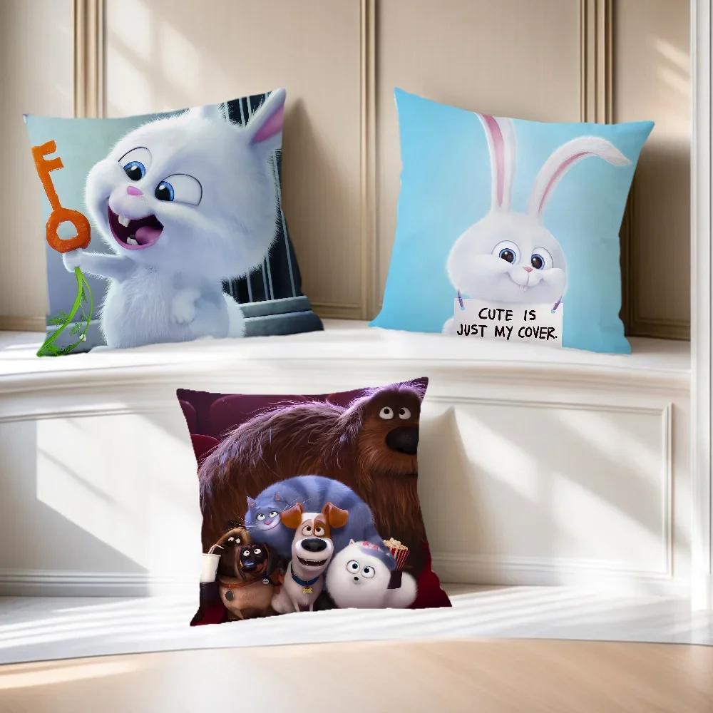 Cartoon T-THE SECRET LIFE OF P-PETS Comfortable soft Pillow Case for Sofa Living Room Home office Decor Protective Covers
