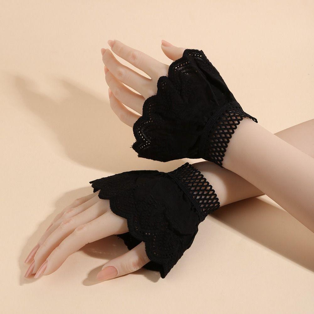 Fashion Lace Ruffled Wrist Fake Sleeves Cuffs Comfortable Costume Accessory Fake Cuff Soft Sweater Cuffs Stage Performance