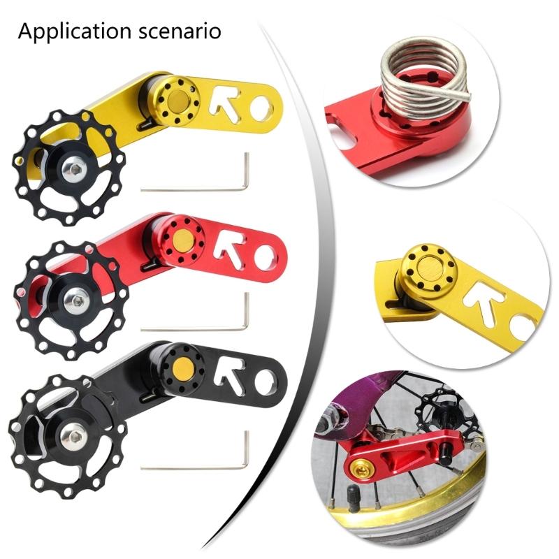 Folding Bike Chain Tensioner Aluminum Alloys Adjustable Chain Guide Bicycles Single Speed Chain Adjuster Converter