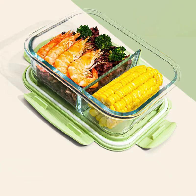 New style Lunch Box Glass 1111ml Microwave Bento Box Food Storage Box school food containers compartment