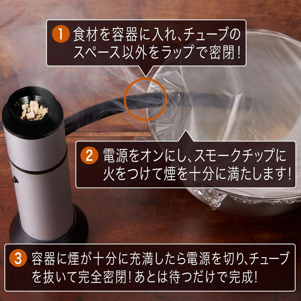 Green House Food Smoker: Easy and quick smoking; includes 3 types of ready-to-use smoke chips and a recipe book. GH-SMKAA-SV