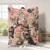 Vintage Pet Cat Digital-printed Polyester Bedroom Velvet Flannel Soft Sofa Cover Blanket Fleece Soft Cover Blankets for Beds