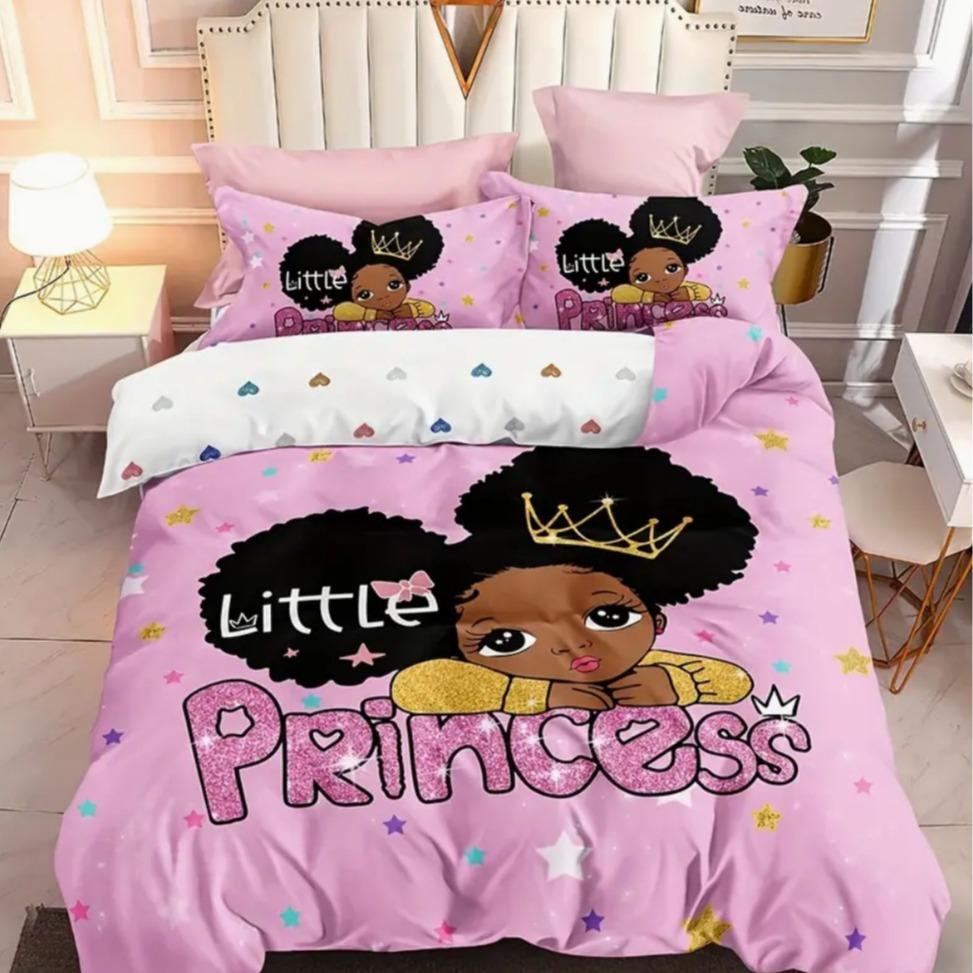 Bedding Digital Printing Three-Piece Set African Girl Pattern Printing Quilt Cover Home Textile Batch