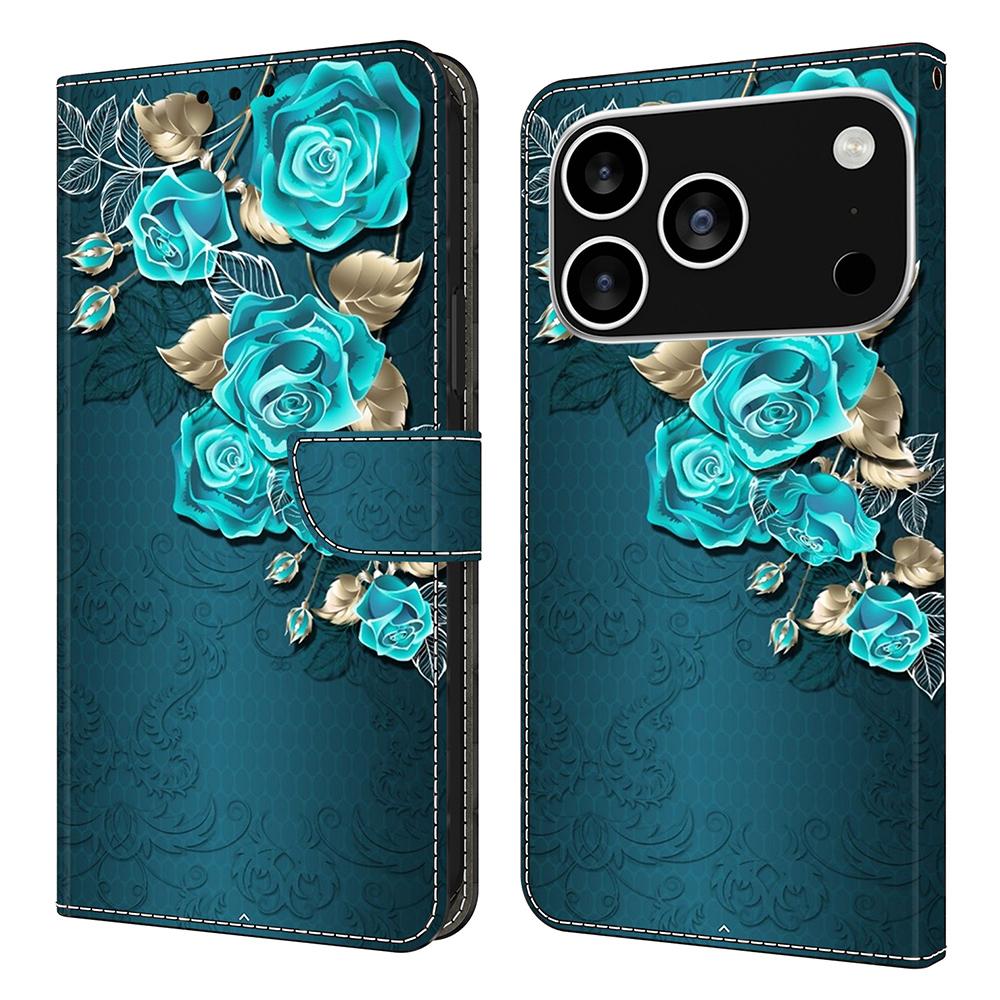 For iPhone 17 Pro Max Case Magnetic Clasp 3D Pattern Leather Wallet Phone Cover