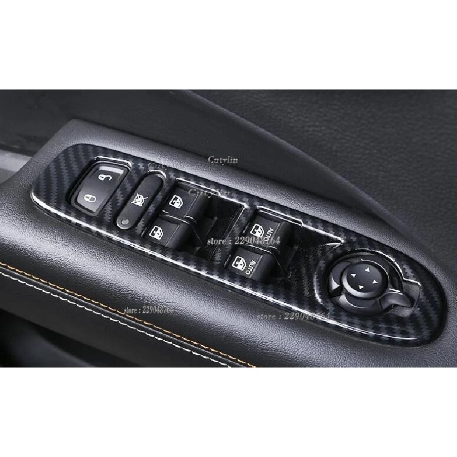 For Jeep Compass 2017 2018 Carbon Fiber Interior Accessories Window Lift Switch Button Cover Trims Door Armrest Panel