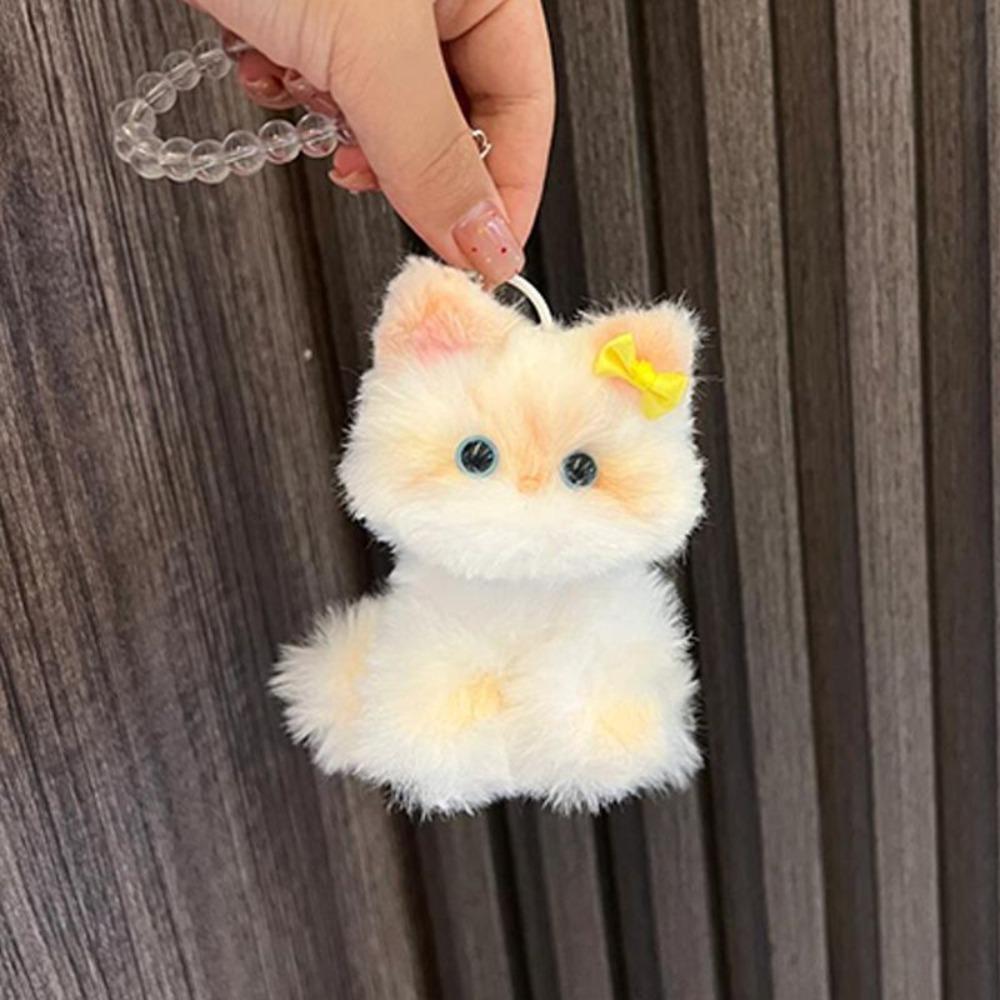 Kawaii Twisty Stick Little Cat Pendant Plush Kitten Pendant Material Package  Girls Children Toys