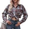 Women's 2024 Oversize Loose Plaid Shirt - European & American Casual Autumn/Winter Fashion