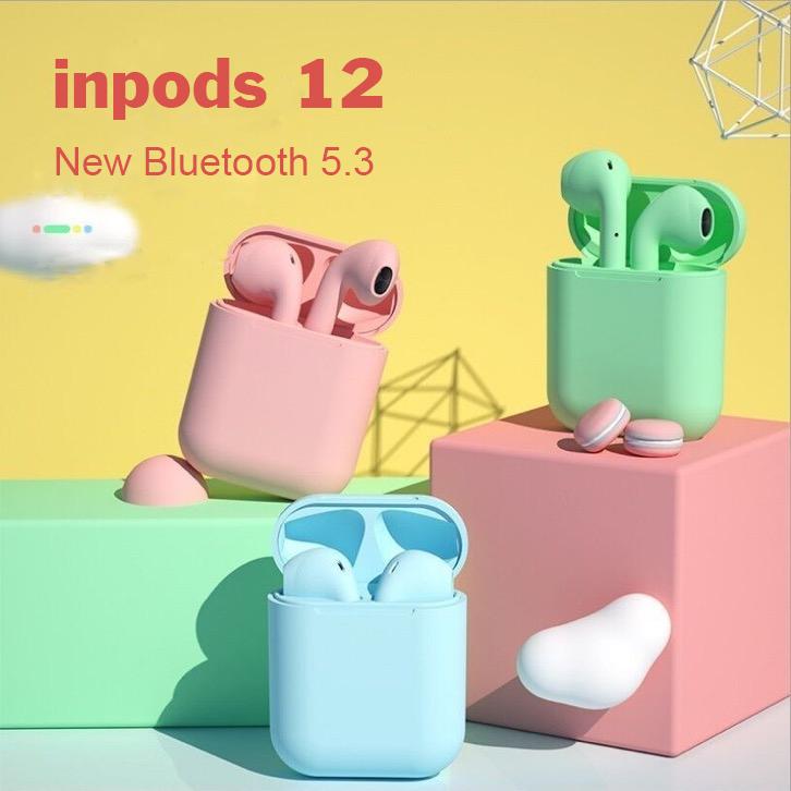 Inpods 12 TWS Colorful Wireless Earphones Bluetooth 5.3 Headset With HD Microphone Noise Cancel Headphone For Iphone Xiaomi Huawei