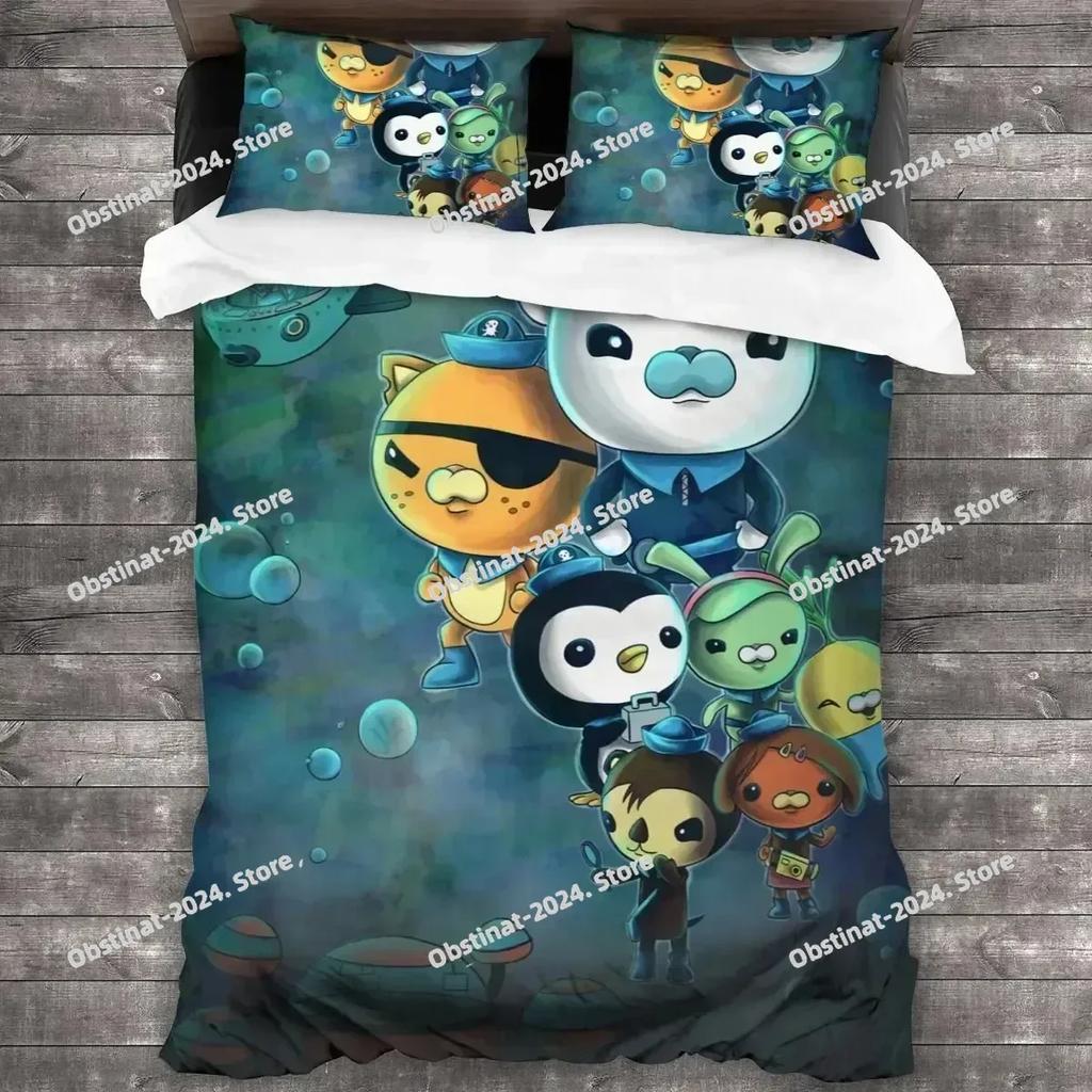 Anime Octonauts Bedding Set Boys Girls Twin Queen Size soft Duvet Cover Pillowcase Bed Kids Adult for Fashion Home bedroom