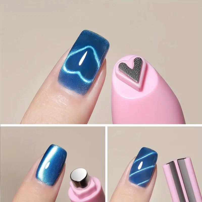 3-In-1 Love Snake Cat Eye Magnetic Diy Nail Art Tool Portable Manicure Detachable Durable Plastic Manicure Pedicure Stick
