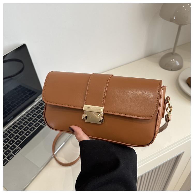 2024 Winter Retro Fashion Lock Buckle Crossbody Bag - Versatile, Stylish Small Square Bag for Women