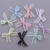 20pcs/lot 3.5x4cm Gauze Bows Colorful Small Size Satin Ribbon Bowknot Flower for Craft Handwork DIY Party Decoration Supplies