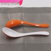 A5 Thickened Long-Handled Orange-White Soup and Noodle Spoon, High-End Design for Guilin Rice and Noodle Dishes.