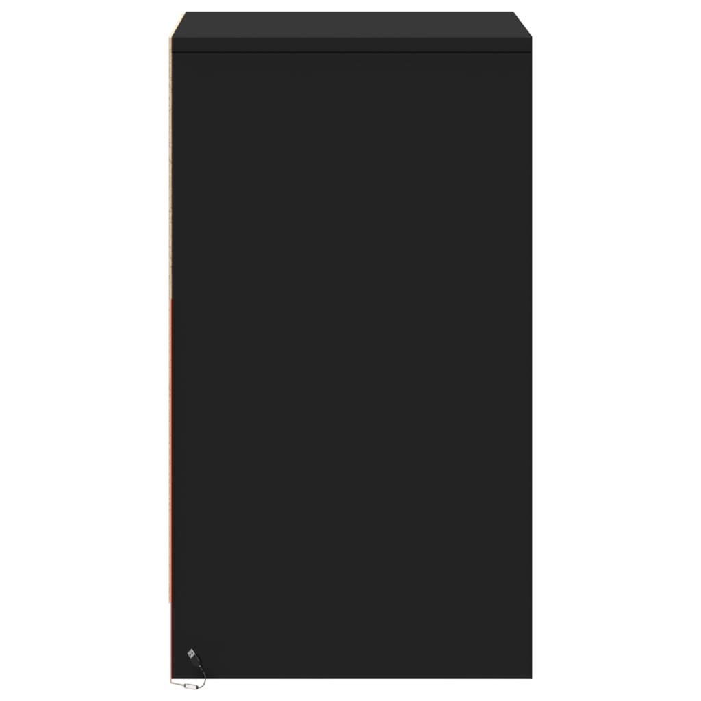 Vidaxl LED Nightstand, Black, Wood-Based Material