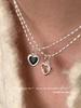 Korean Style Sweetheart Rice Grain Necklace for Women - Simple Peach Heart Clavicle Chain Trendy Sweater Accessory