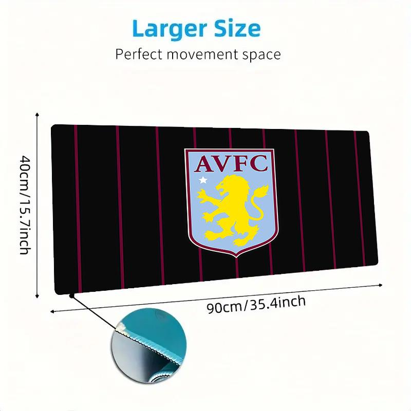 Aston Villa FC Print Cushion Non-slip Laptop Tablet Big Mousepad XXL Mat Mini PC Playmat With Lock Edge