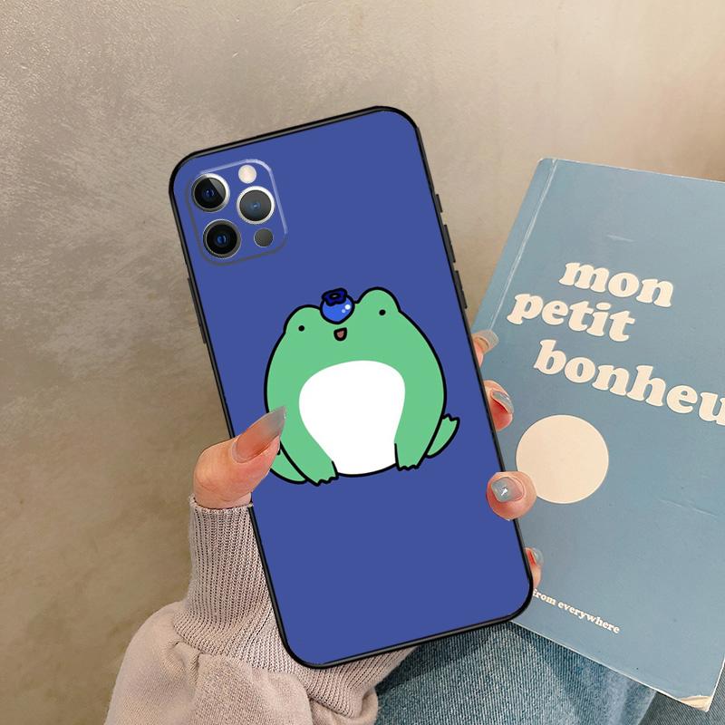 Cute Funny Frog Case For iPhone 17 Air 16 15 14 13 11 12 Pro Max 13 mini XR 15 16 Plus 16e Back Cover Shell