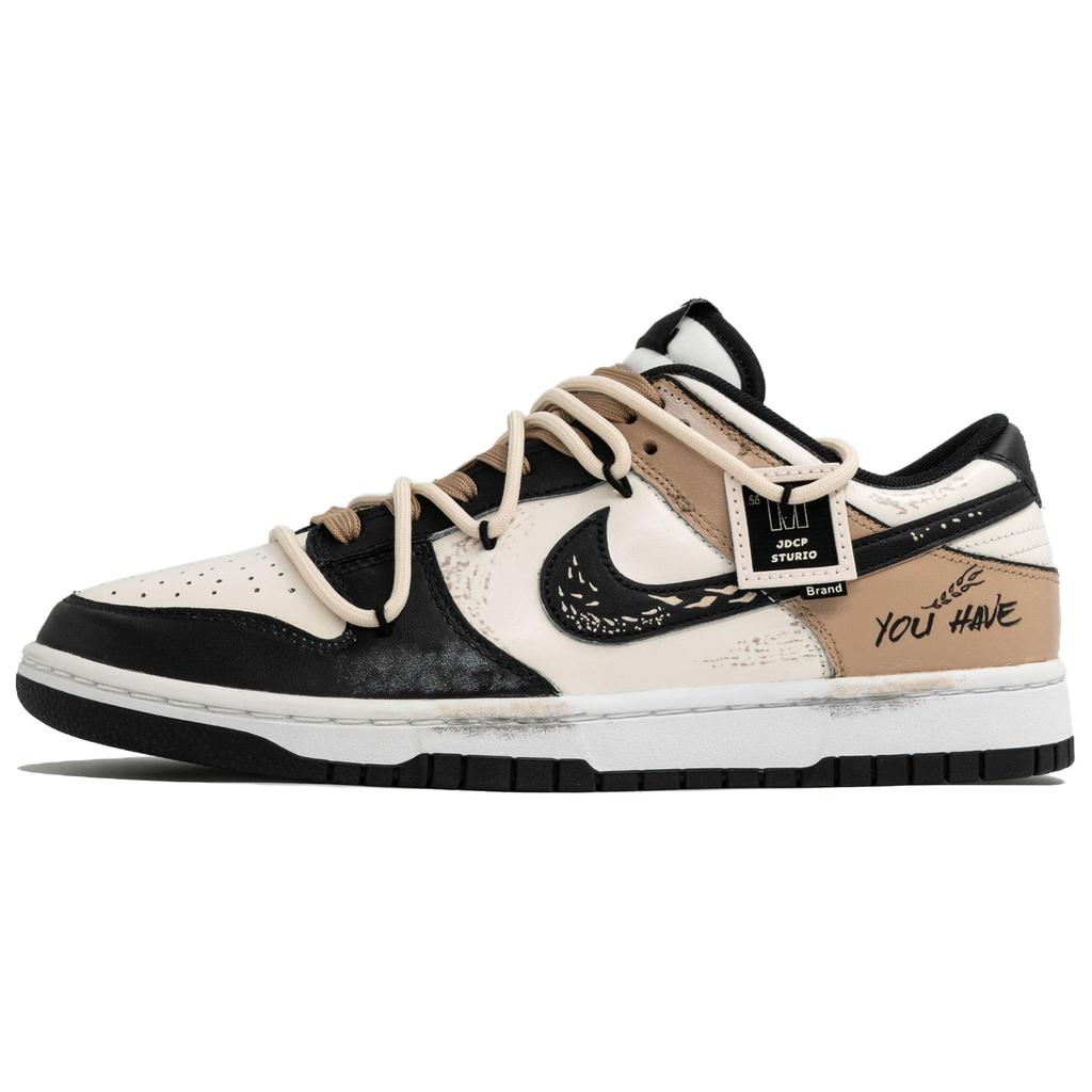 Nike Dunk Wheat Ripe, Kaleidoscope Shopping Bag Abrasion Resistant Low top Skateboard Shoes Men's Black White Yellow DD1391-100(Team1023-S-BOX)