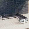 VidaXL Solid Pine Wood Garden Lounge Set 10 Pcs with Cushions Patio Furniture Outdoor Furniture Garden Furniture 3097008