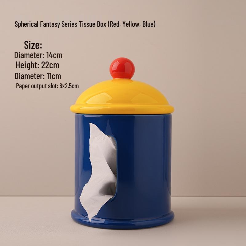 Luxury Ceramic Tissue Box Holder: Stylish Decorative Ornament for Living Room & Entryway